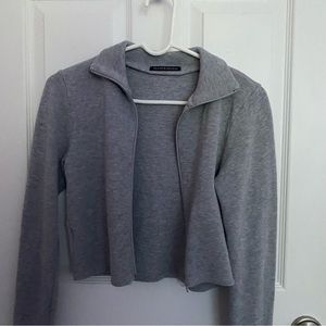 Brandy Melville Gray Zip-Up Cardigan